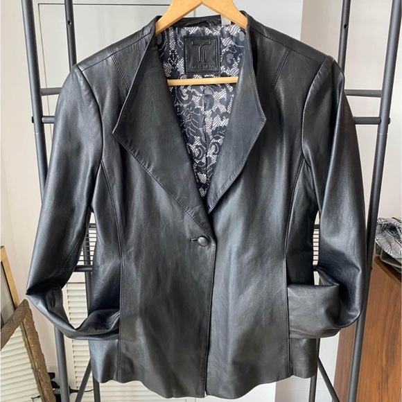 TRISTAN 100% genuine leather button up jacket, size medium - Picture 1 of 7